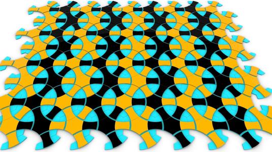 Interlocking Multicolor Tessellating Tiles