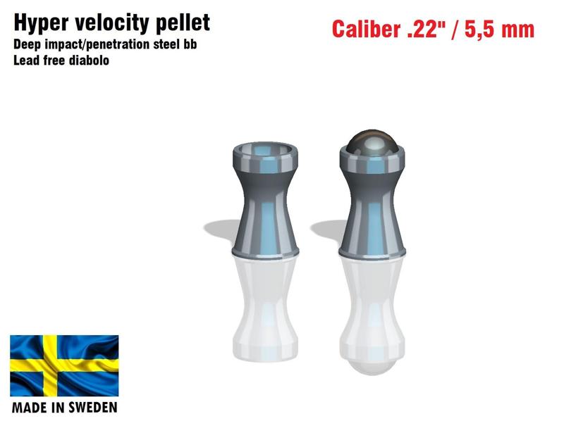 Hyper velocity pellets caliber .22 .25 .30
