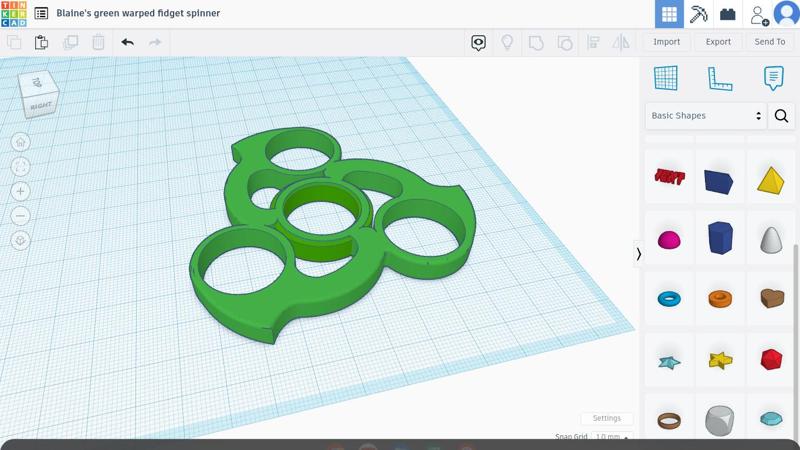 Blaine's green warped fidget spinner