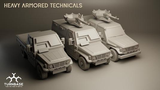 TurnBase Miniatures: Heavy Armored Technicals