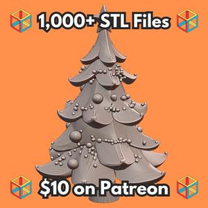 Whimsical Christmas Tree with Star and Ornaments for Festive Display MineeForm FDM 3D Print STL File