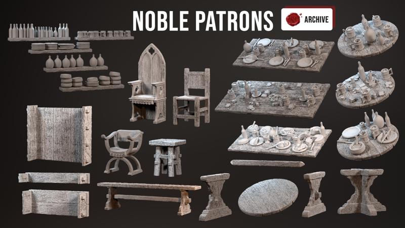 23-11 Tables, chairs and shelves - noble patrons