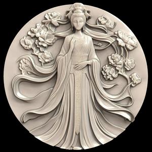 3D Model STL File for CNC Router/Laser & 3D Printer A Huli Jing (nine-tailed Fox) Disguised as an Imperial Courtesan 2