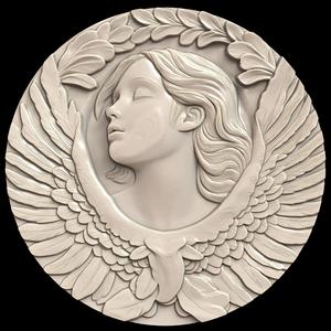 3D Model STL File for CNC Router/Laser & 3D Printer A Mouthless Angel Who Only Communicates Through Circular Visions 2