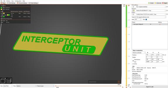 Car Badge "interceptor Unit"
