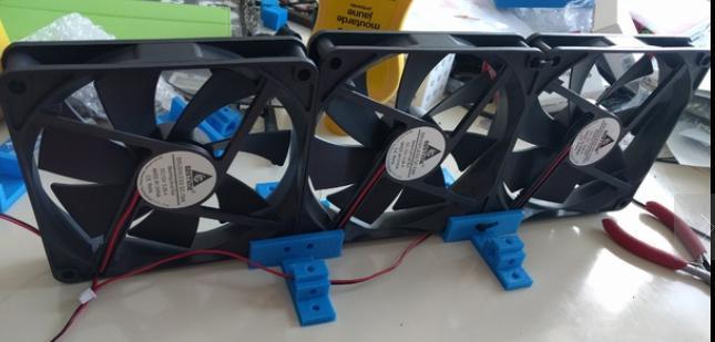 Flat Surface Computer Fan Mount and Cable Guide