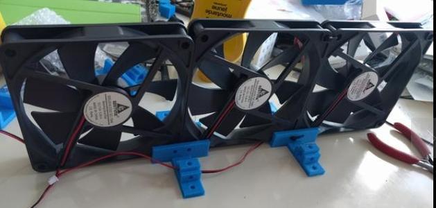Flat Surface Computer Fan Mount and Cable Guide