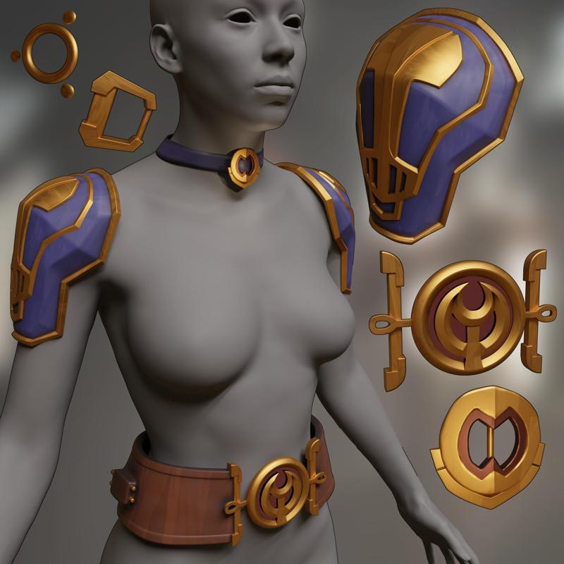 ARCANE Caitlyn sholder Belt and Accessories Cosplay