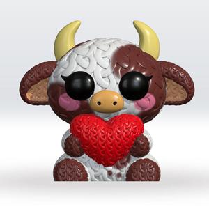 Knitted Cow Multicolor 3D Model STL file Cute Knitted