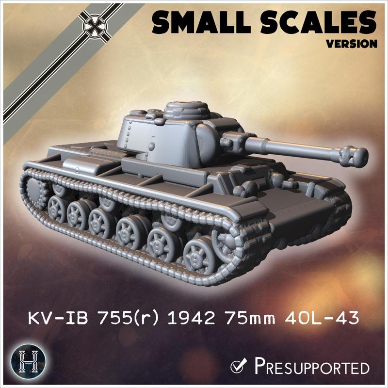 KV-IB 755(r) 1942 7.5cm Kwk 40L-43 Panzerkampfwagen (small scales version) - Germany Eastern Western Front Normandy Stalingrad Berlin Bulge WWII 4mm 6mm 10mm 12mm