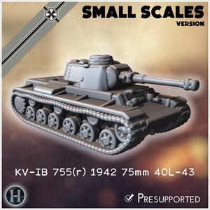 KV-IB 755(r) 1942 7.5cm Kwk 40L-43 Panzerkampfwagen (small scales version) - Germany Eastern Western Front Normandy Stalingrad Berlin Bulge WWII 4mm 6mm 10mm 12mm