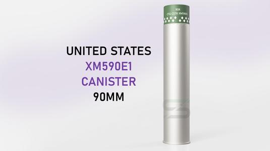 XM590E1 90MM Antipersonnel Canister Round (United Sates Ammunition)
