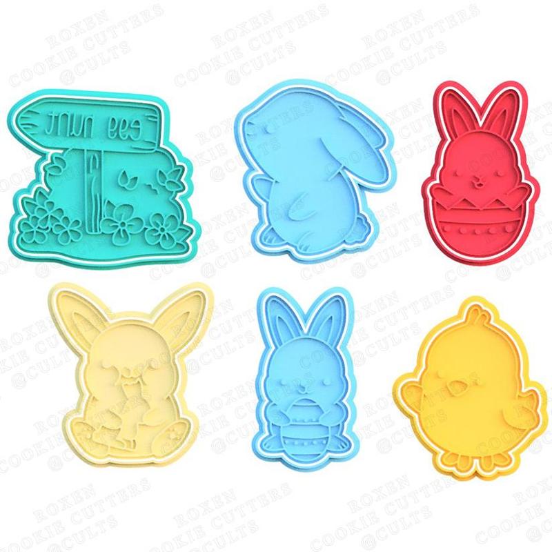 Cute Easter cookie cutter set of 6