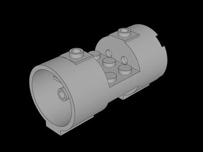Lego Compatible (93168.dat) Cylinder  3 x  6 x  2.667 Horizontal with Solid Studs
