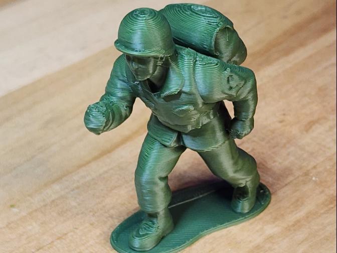Green Army Man Soldier Back Pack Mini Miniature