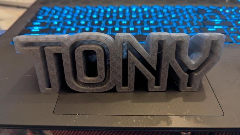 Tony desktop sign