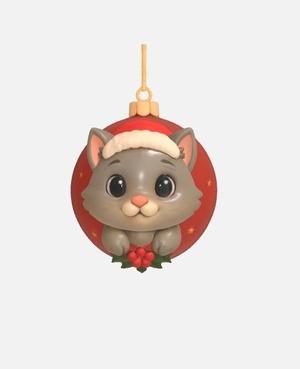 cat christmas ball