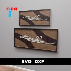 Laser Cut SVG File Fighter Aircraft Line Art Style Wall Art in 2 Sizes - Flexi LAB