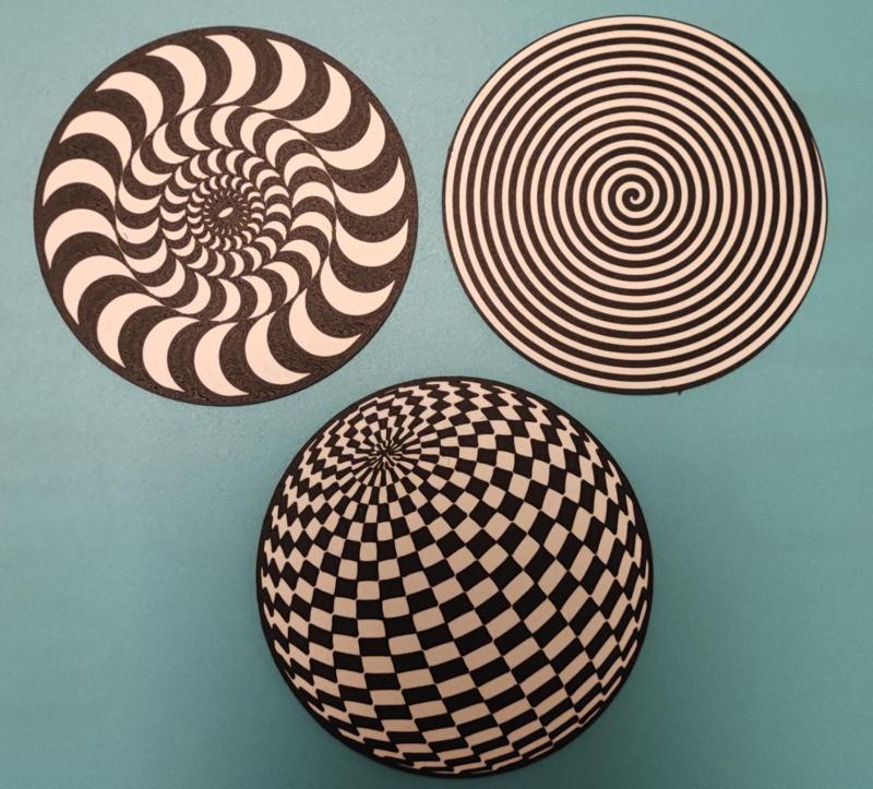 Optical illusion coasters adhesion test 
