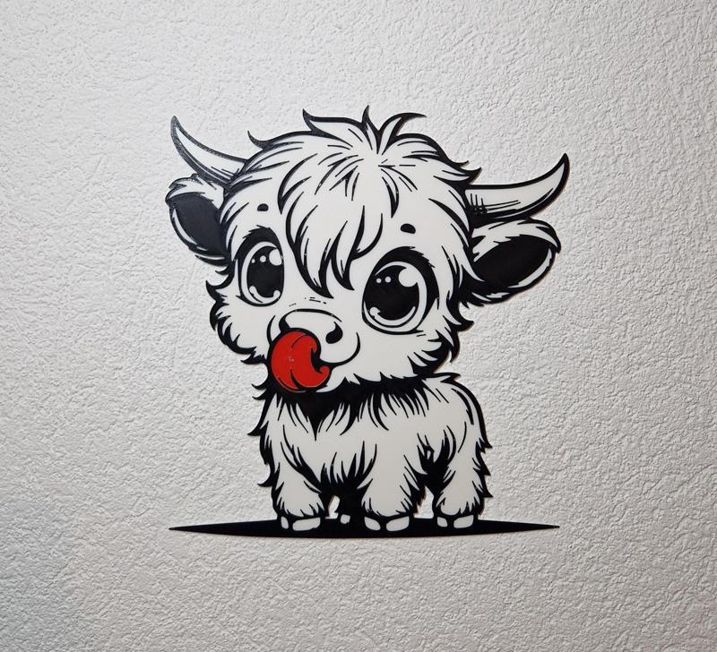 Cute Highland Cow with Tongue