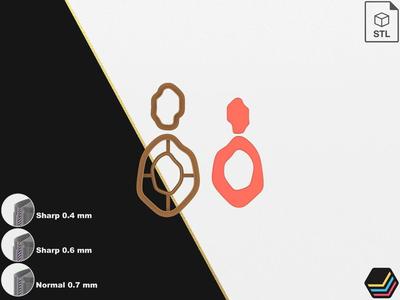 Polymer clay cutters Organic Uneven | 5 size 3 version cut| Digital files for 3D printing