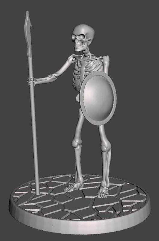 Children of the Hydra Skeleton With Spear - 28mm Miniature