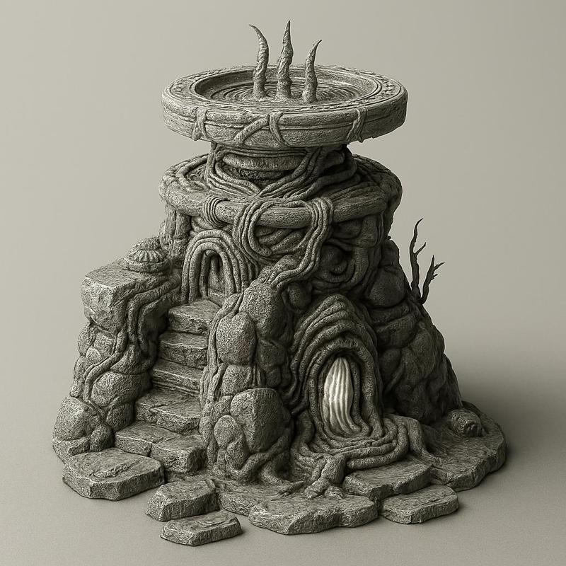 3D Printable Fantasy Stone Shrine STL Model