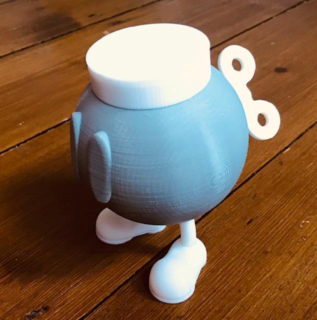 Bob-omb storage jar with movable legs and key