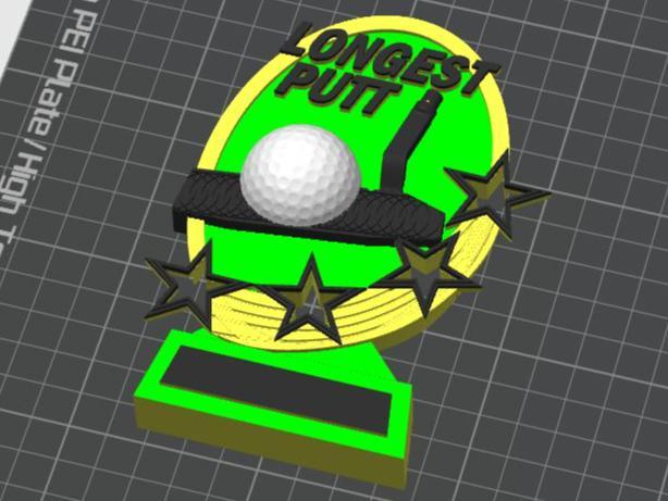 Longest Putt Trophy, Golf Trophy