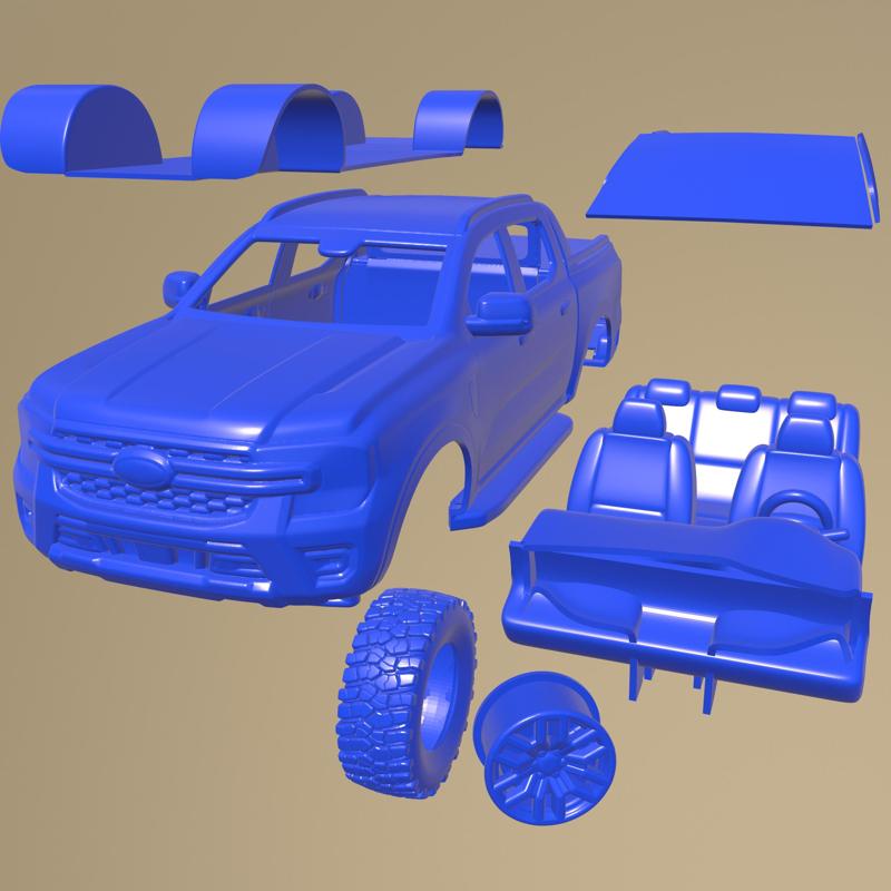 Ford Ranger Wildtrak 2023 PRINTABLE CAR IN SEPARATE PARTS