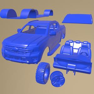 Ford Ranger Wildtrak 2023 PRINTABLE CAR IN SEPARATE PARTS