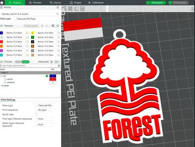 Premier League Nottingham Forest keychan badge printable and renderable