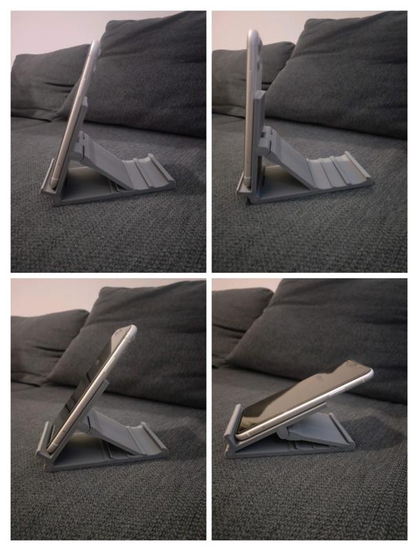 Adjustable phone or tablet holder (holding a phone)