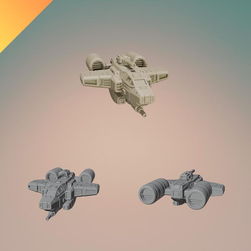 Gunship Dropship 3D Model – One-Piece STL & GLB File for Sci-Fi Printing and Gaming