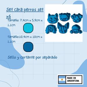 Set Dog faces set x6 2 sets