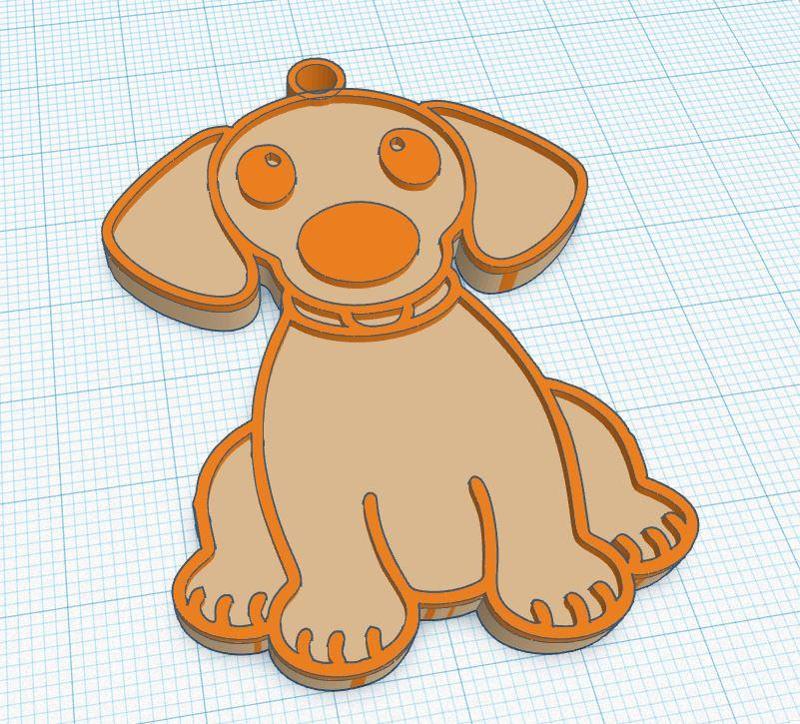 🐶 Minimalist puppy keychain charm