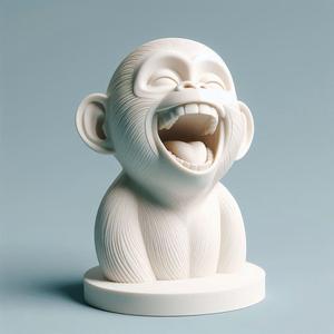 617 Laughing Monkey - 3D Printed Full-Figure Statue, sculpture, sculpture, monkey, monkey, witch, serpent, fantasy, art, wooden, dragon, dnd, cat, monster hunter, dog, totem, totemic