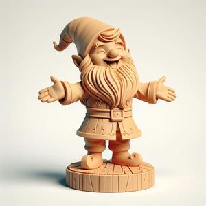 1225 Fairy Tale Gnome - Color Full-Body Figurine on Base, magic, creature, fantasy, wood, faun, gorgon, warrior, wild, fox, monster, cat, dog, fair, witch, werewolf, horror, beast, gothic, troll