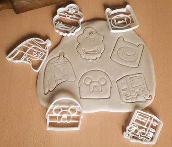 x5 Adventure Time characters - Dough, Cookie cutter mold