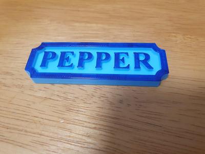 Pepper Name Plate