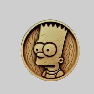 Bart Simpson Cartoon Medallion for CNC Router Laser & 3D Printer
