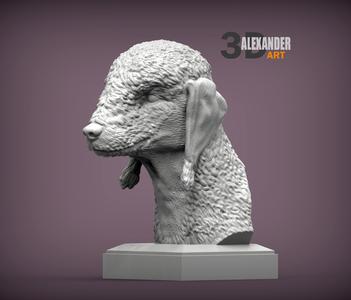 bedlington terrier bust 3D print model