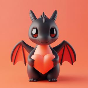 Sweet Dragon with a heart Valentine's Day