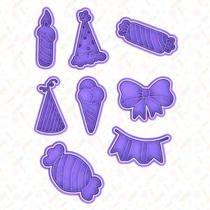 Birthday cookie cutter set of 8
