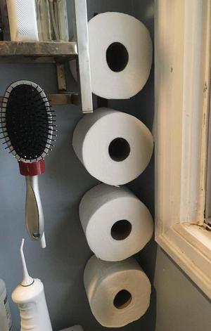 Modular toilet paper roll holder. 
