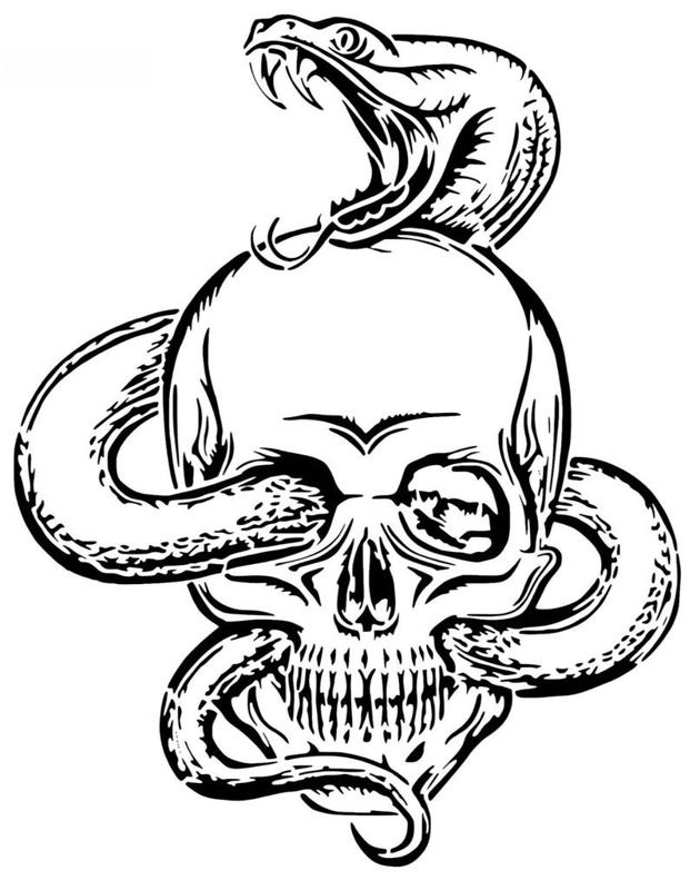 Skull Snake stencil 2