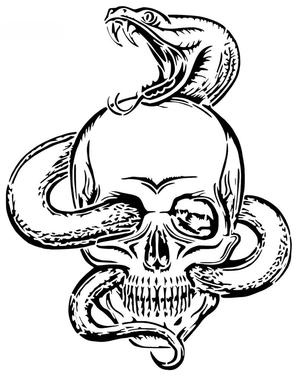 Skull Snake stencil 2
