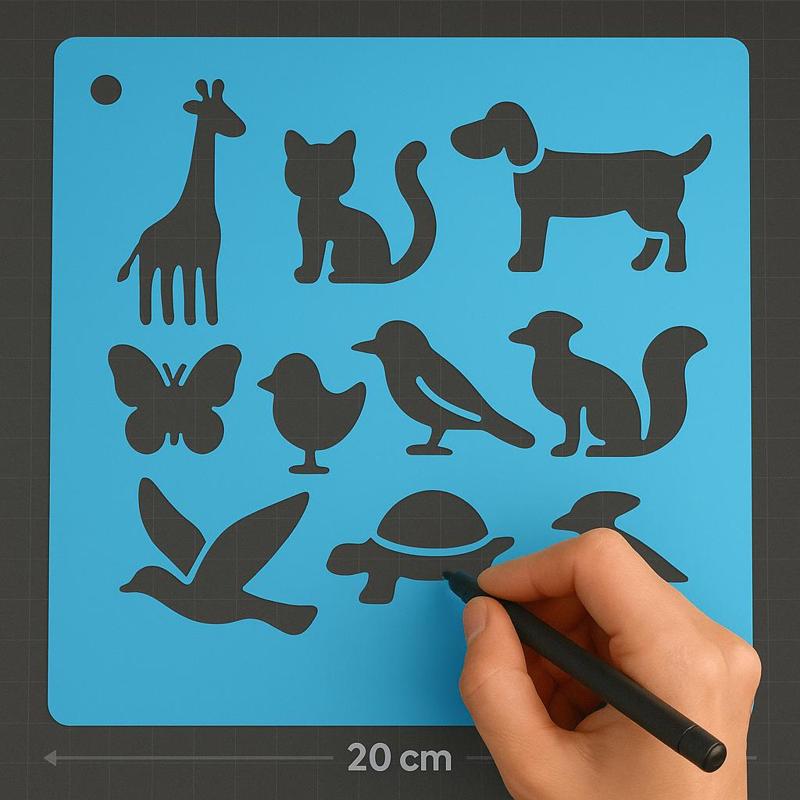 Animal Silhouette Stencil Collection – 3D Printable Educational Art Tool for Kids