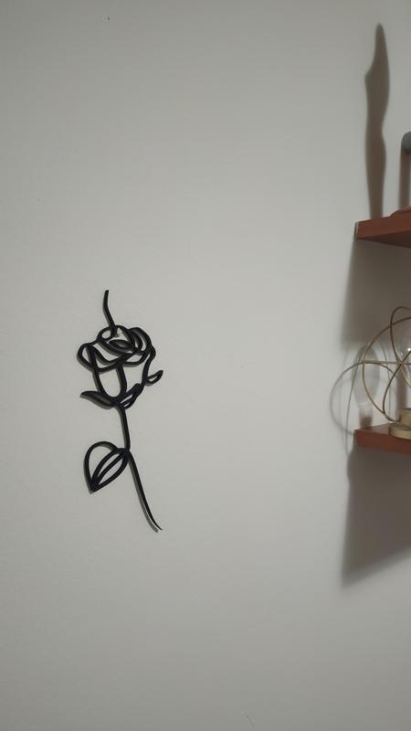 3D fineline rose wall art – elegant floral design for home or office decor