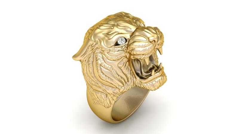 tiger ring for men 3d printable model